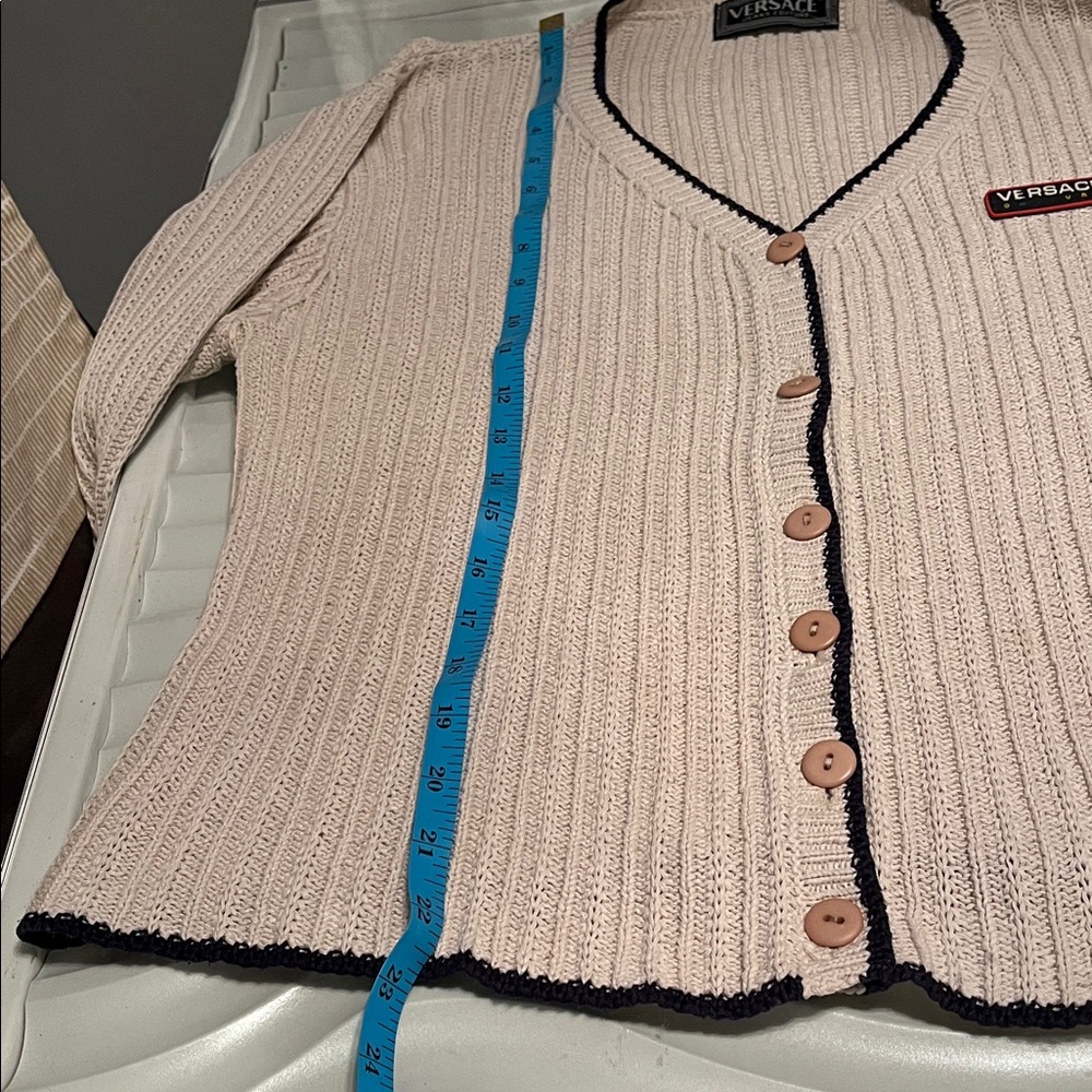 Versace Cream Button-Up Cardigan - Picture 4 of 7